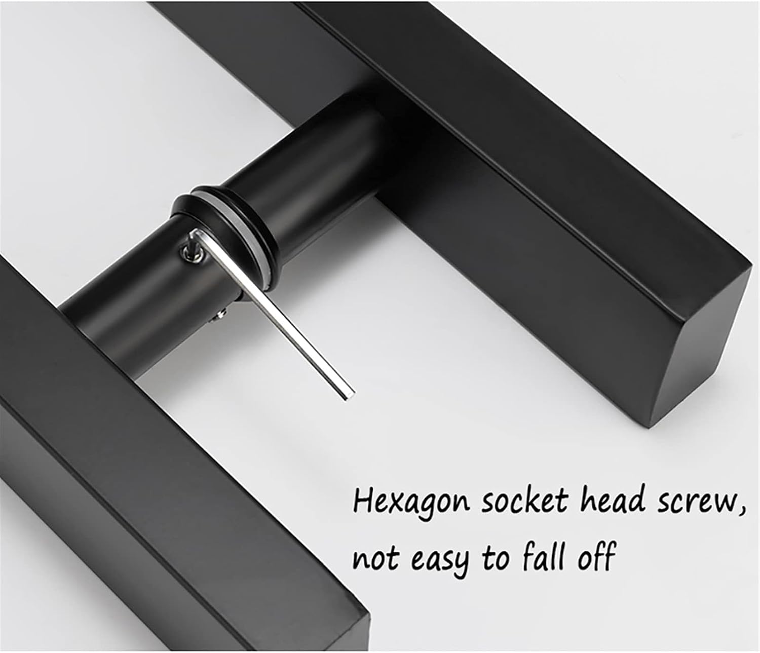 Gate Hardware Door Handle Solid Standoffs Commercial Stainless Steel Office Push-Pull Door Glass Door Wooden Door Sliding Door Handle Black Square Tube Handle (Size : 800×500mm)