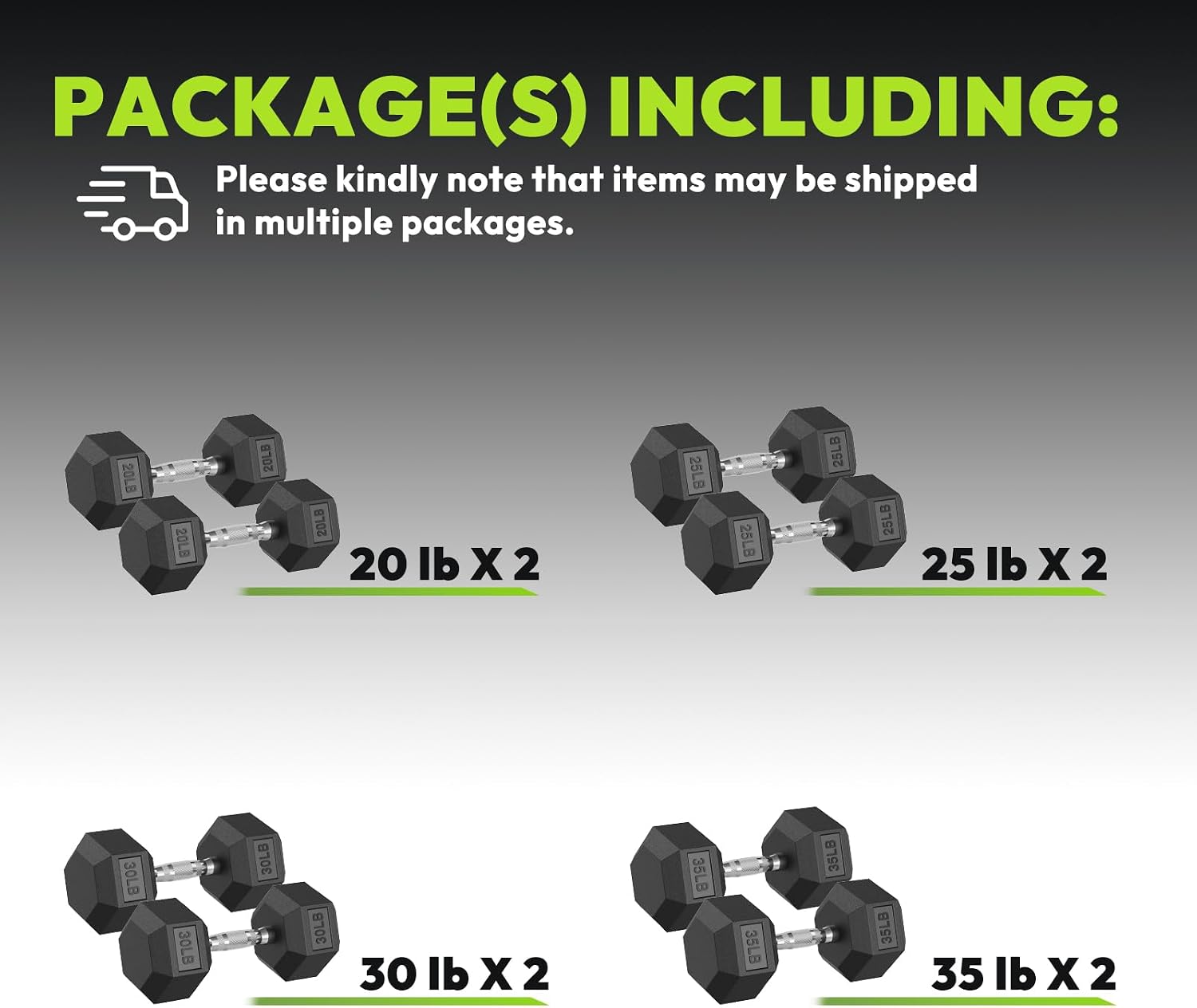 HANDBODE Hex Dumbbell 45-640 lb Set, Rubber Encased Exercise & Fitness Dumbbells for Home Gym, Hand Weights for Strength Training