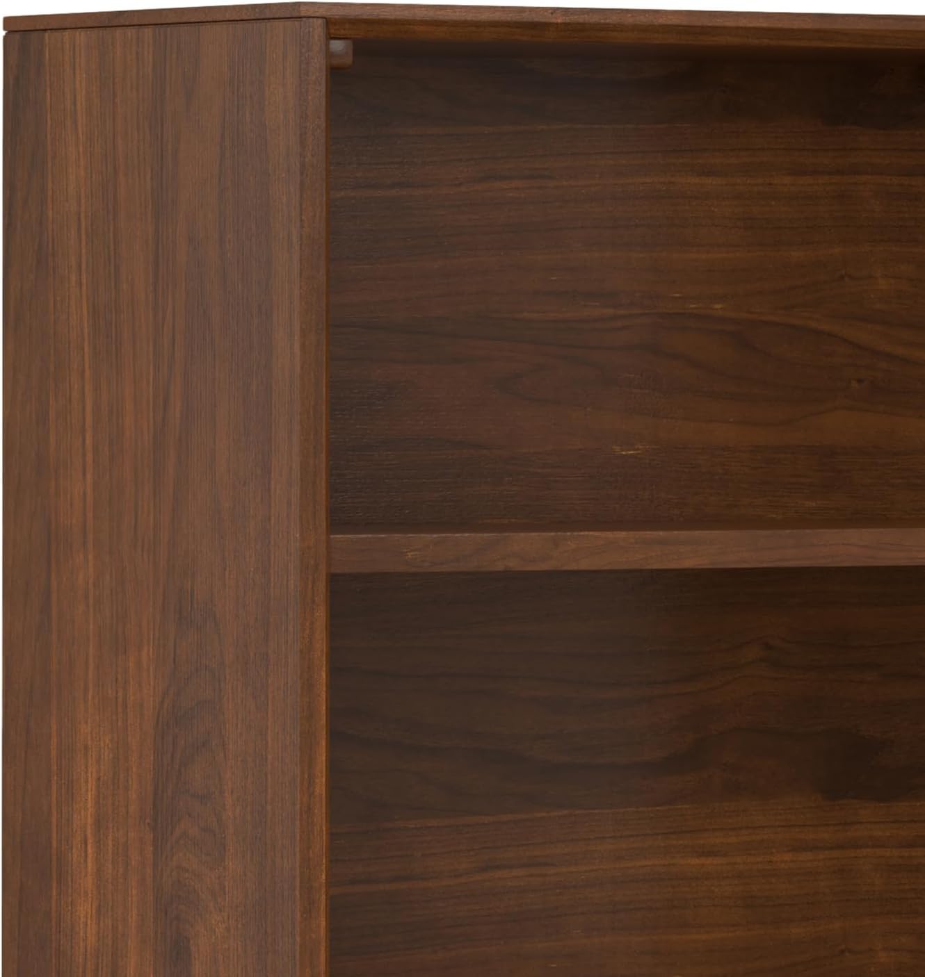 SIMPLIHOME Banting Bookcase - 66 inch Tall Solid Walnut Veneer and Metal Bookshelf, Industrial Storage for Living Room, Study Room or Office with Open Shelves and Metal Frame