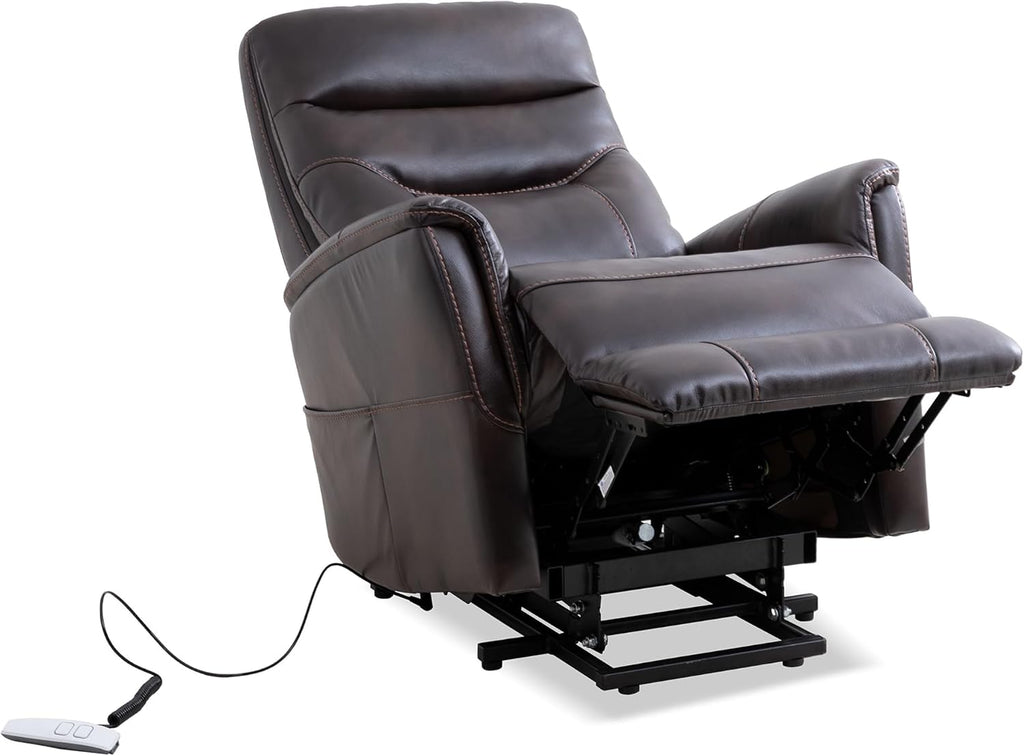 Parker Living Gemini - Truffle Power Lift Recliner Two Pack Adjustable Articulating Headrest Electric Reclining Chairs with 90% Polyester 10% PU Durable Upholstery
