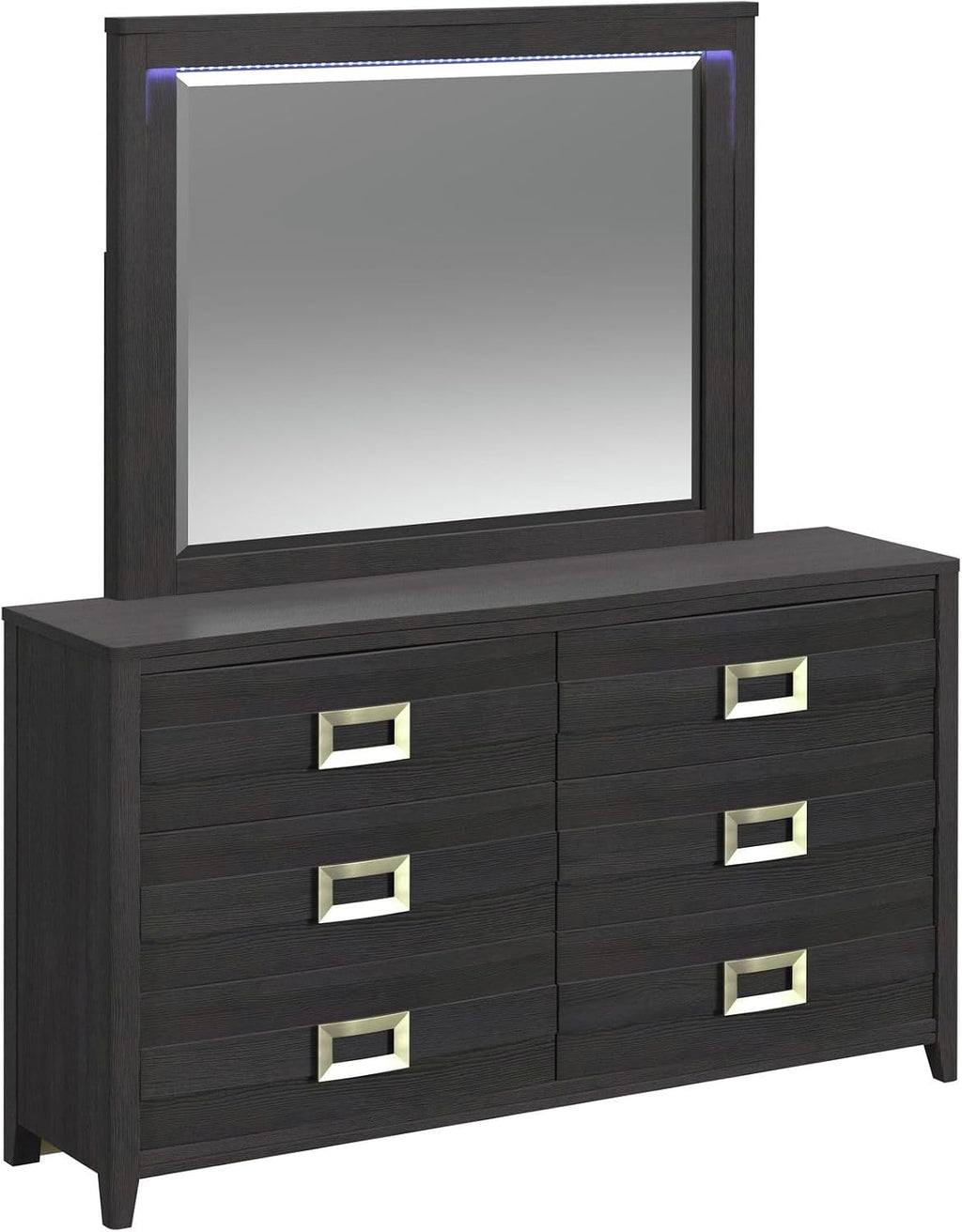 Picket House Chett Full 5PC Bedroom Set with LED in Black