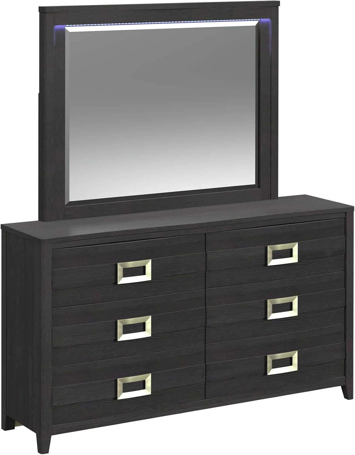 Picket House Chett Full 5PC Bedroom Set with LED in Black