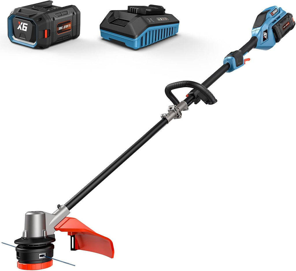 SENIX 16-Inch String Trimmer, 60V Cordless Weed Wacker, Variable Speed, 3.0Ah Battery and Charger Included