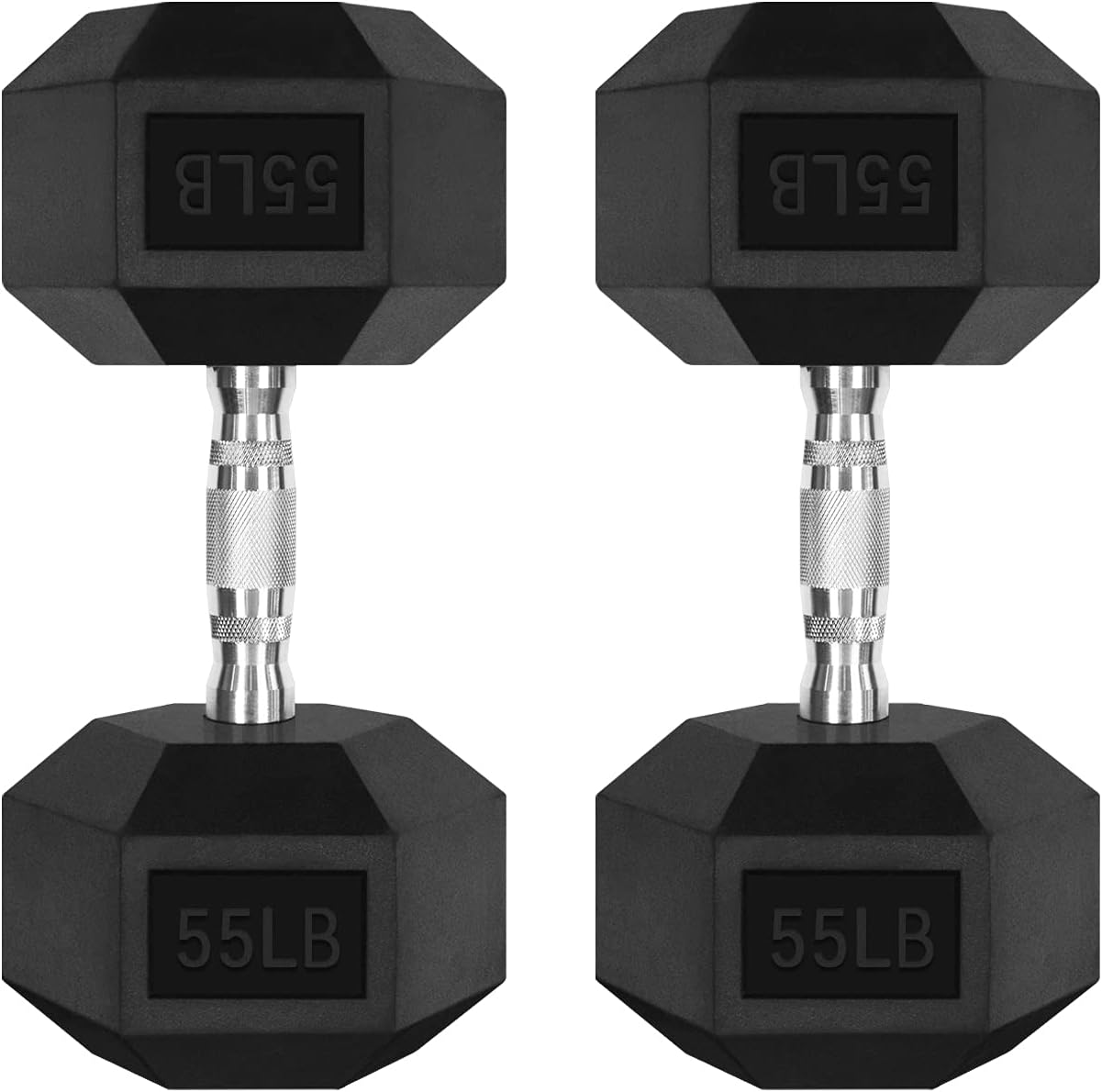 RitFit Rubber Coated Hex Dumbbell Set with Rack, 5-780LB for Home Gym Strength Training, Anti-Slip Knurled Handle, Hexagon Anti-Roll, Heavy-Duty Storage Rack