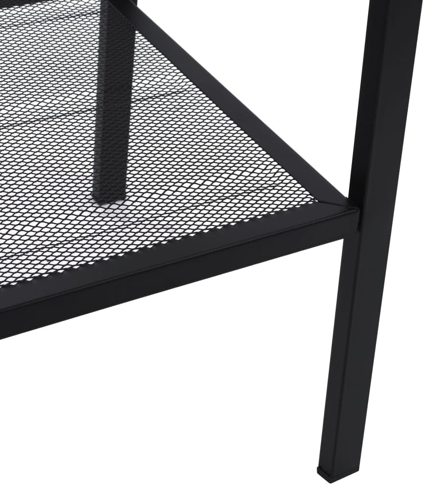 Black Metal Display Shelf, Rectangular Storage Organizer for Books, Plants, Decor, 14.0 x 24.4 x 58.3 in, Matte Finish, Compact Home Storage