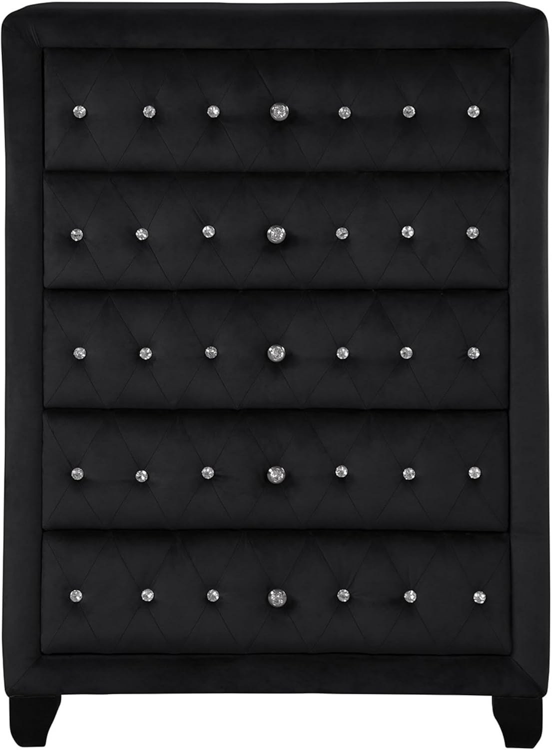 GOWE Encore Modern Style Tufted and Upholstered King 5PC Bedroom Set Made with Wood in Black(NJ Inventory)