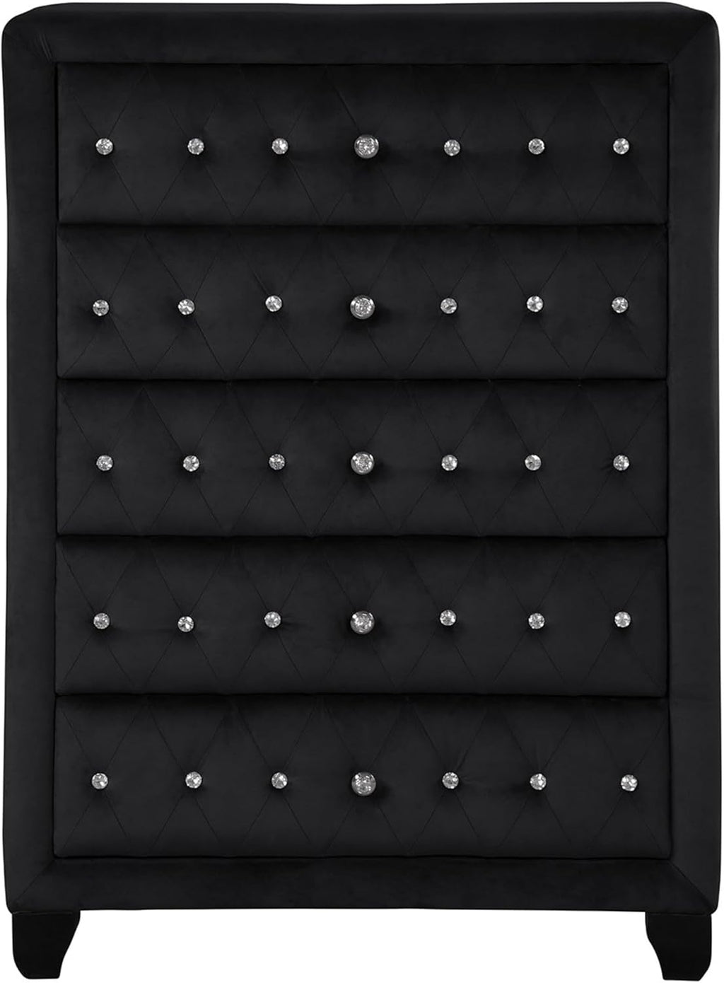 Tufted and Upholstered King 5PC Bedroom Set Made with Wood in Black