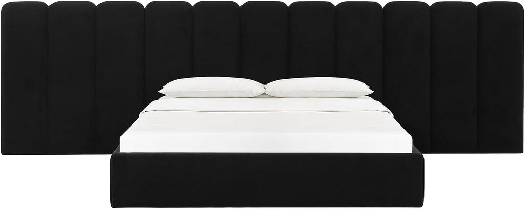 Tov Furniture Palani Black Velvet Wings - Queen or King (Set of 2)