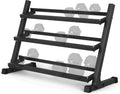 Mikolo Dumbbell Sets with Rack, Rubber Hex Dumbbells, Multiple Choices in 160/200/380/450/550LB, Hand Weights with Chrome Handle for Strength Training