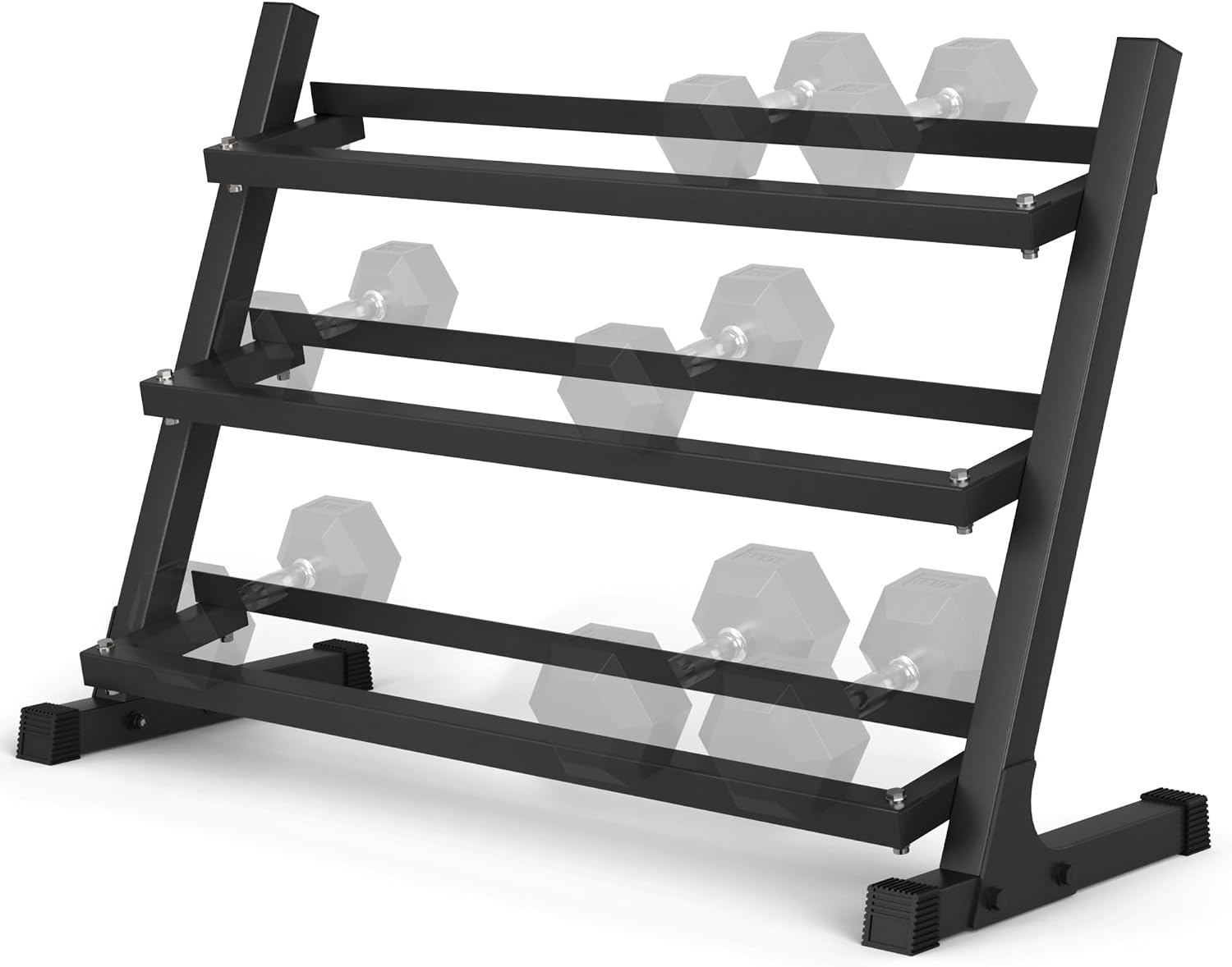 Mikolo Dumbbell Sets with Rack, Rubber Hex Dumbbells, Multiple Choices in 160/200/380/450/550LB, Hand Weights with Chrome Handle for Strength Training