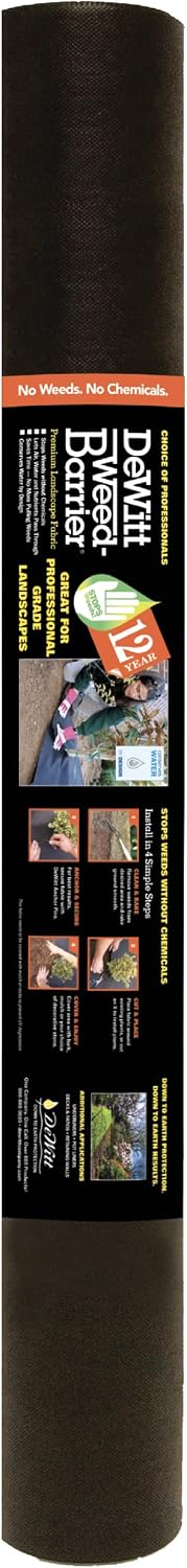 Pro 3 oz Landscape Fabric, Black, 6 x 300 Feet – Heavy-Duty Weed Control and Ground Cover for Gardens, Beds, Mulch, Outdoor Landscaping, and Yard Areas