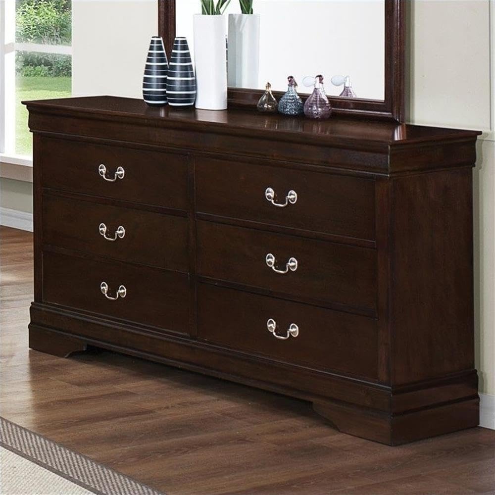 Coaster Louis Philippe 3PC Set with Full Bed and Nightstand with Dresser in Brown