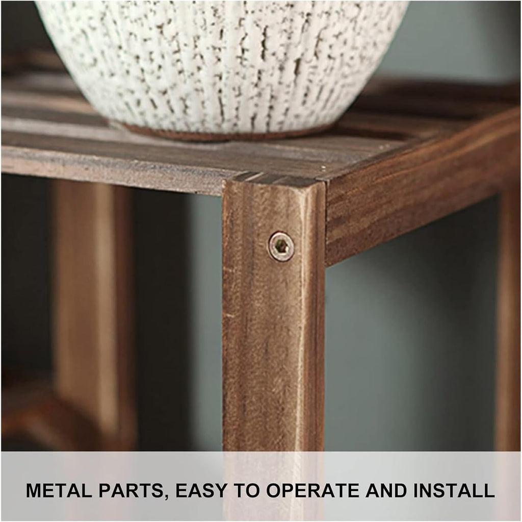 Potting Bench Table,Garden Potting Table, Plant Stand Wooden Outdoor Tiered Plant Shelf 5 TiersLadder Plant Holder Table Plant Pot Stand for Window Garden Balcony Living Room