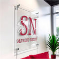 Custom Business Plaque, Floating Logo Sign - Office Wall Hanging, Storefront Sign (Clear Acrylic, 30'x20')