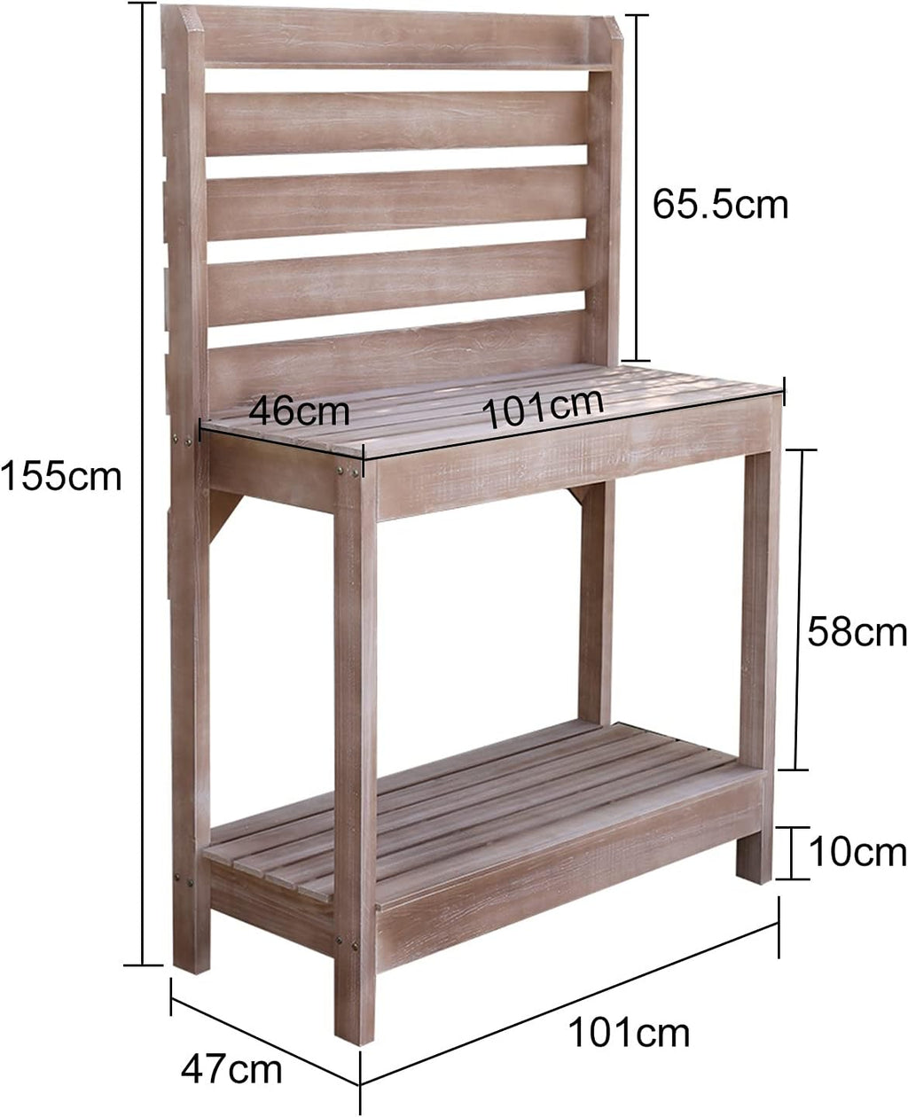 Outdoor Garden Wooden Potting Bench Tables Workbench,Sunscreen,Easy to Install,Storage Table for Country, Garden
