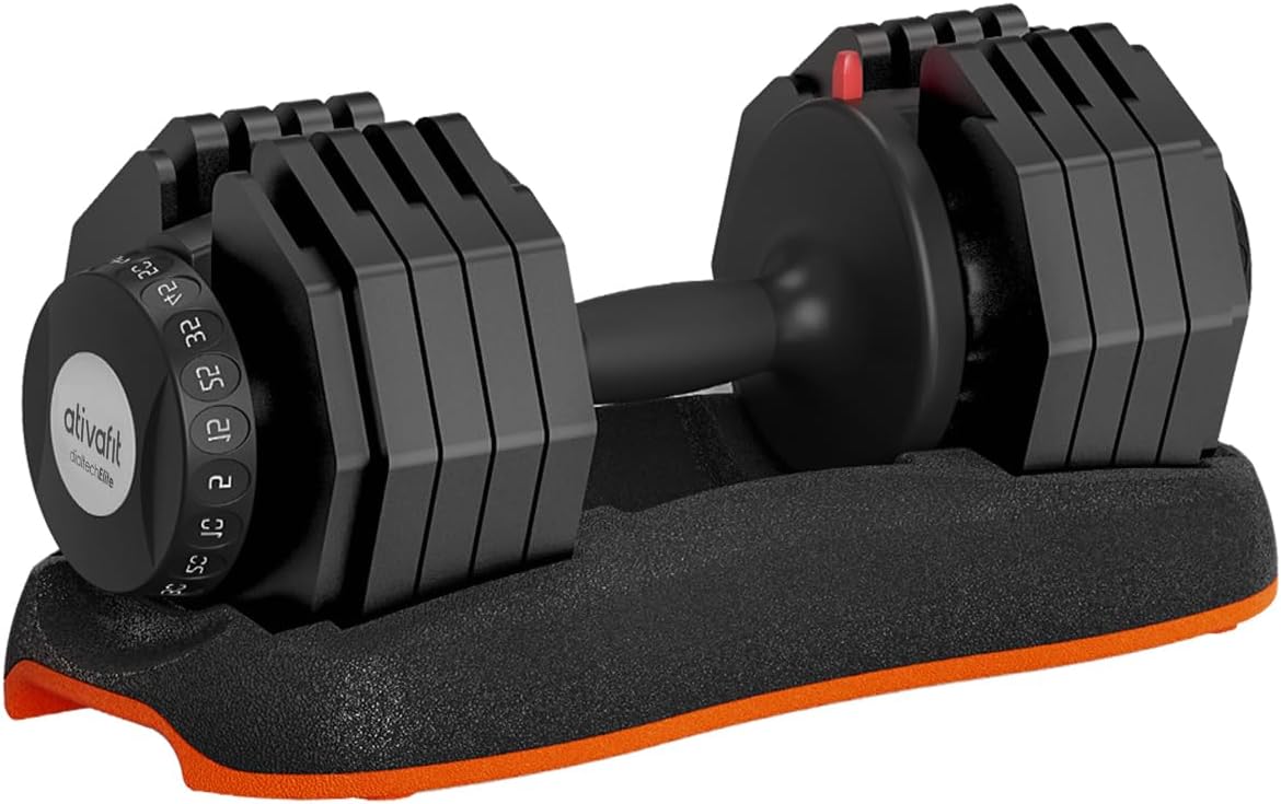ATIVAFIT Adjustable Dumbbells Set of 2, 5–88LB Quick Adjust Free Weights with Double Safety Lock & Anti-Slip Steel Handle, Space Saving Home Gym Equipment for Full Body Strength Training