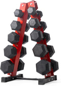RitFit Rubber Coated Hex Dumbbell Set with Rack, 5-780LB for Home Gym Strength Training, Anti-Slip Knurled Handle, Hexagon Anti-Roll, Heavy-Duty Storage Rack