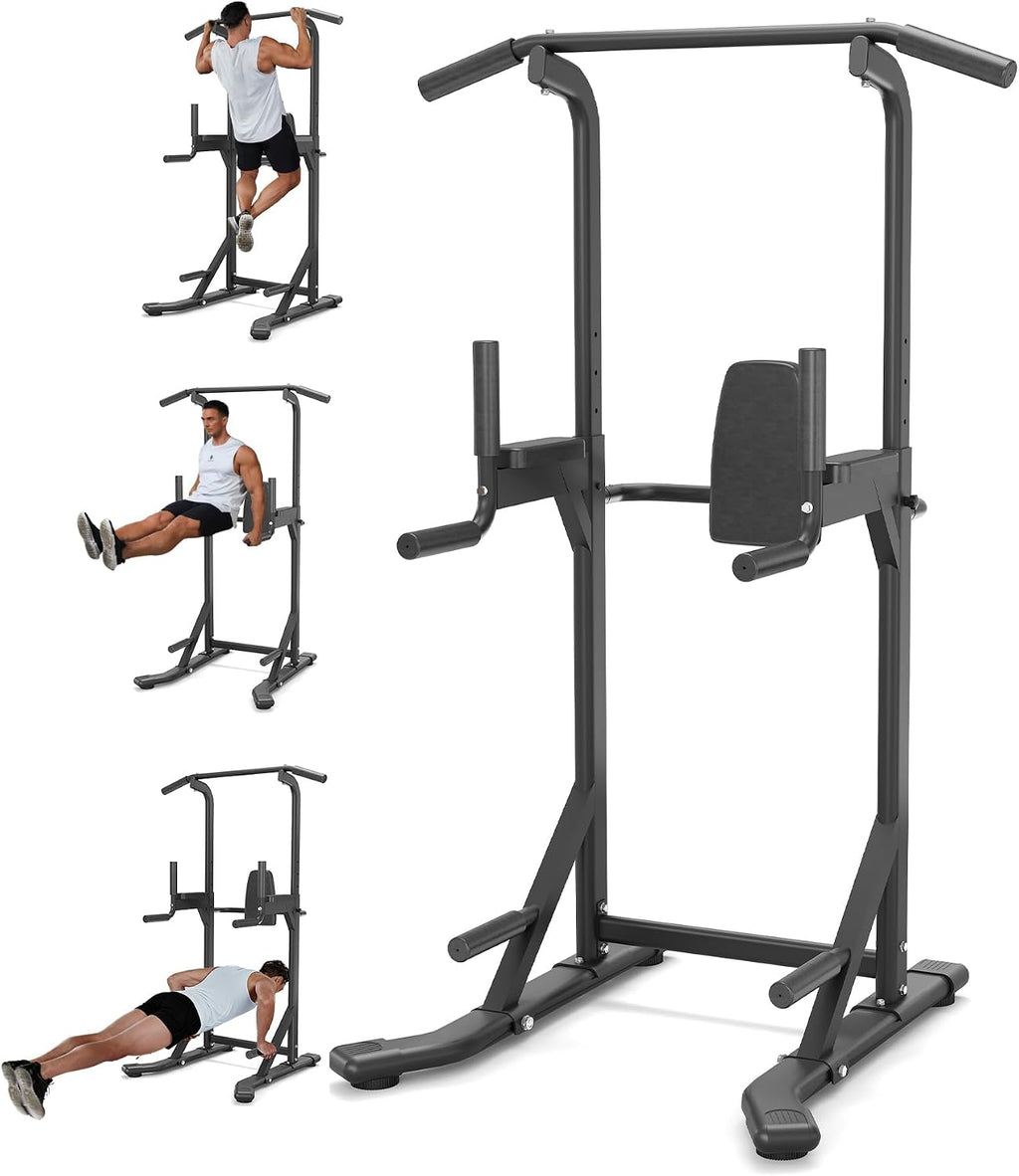 Garvee Pull Up Bar Free Standing Workout Equipment, Power Tower Dip Station for Home Gym, 450LBS Weight Capacity Strength Training Fitness Equipment
