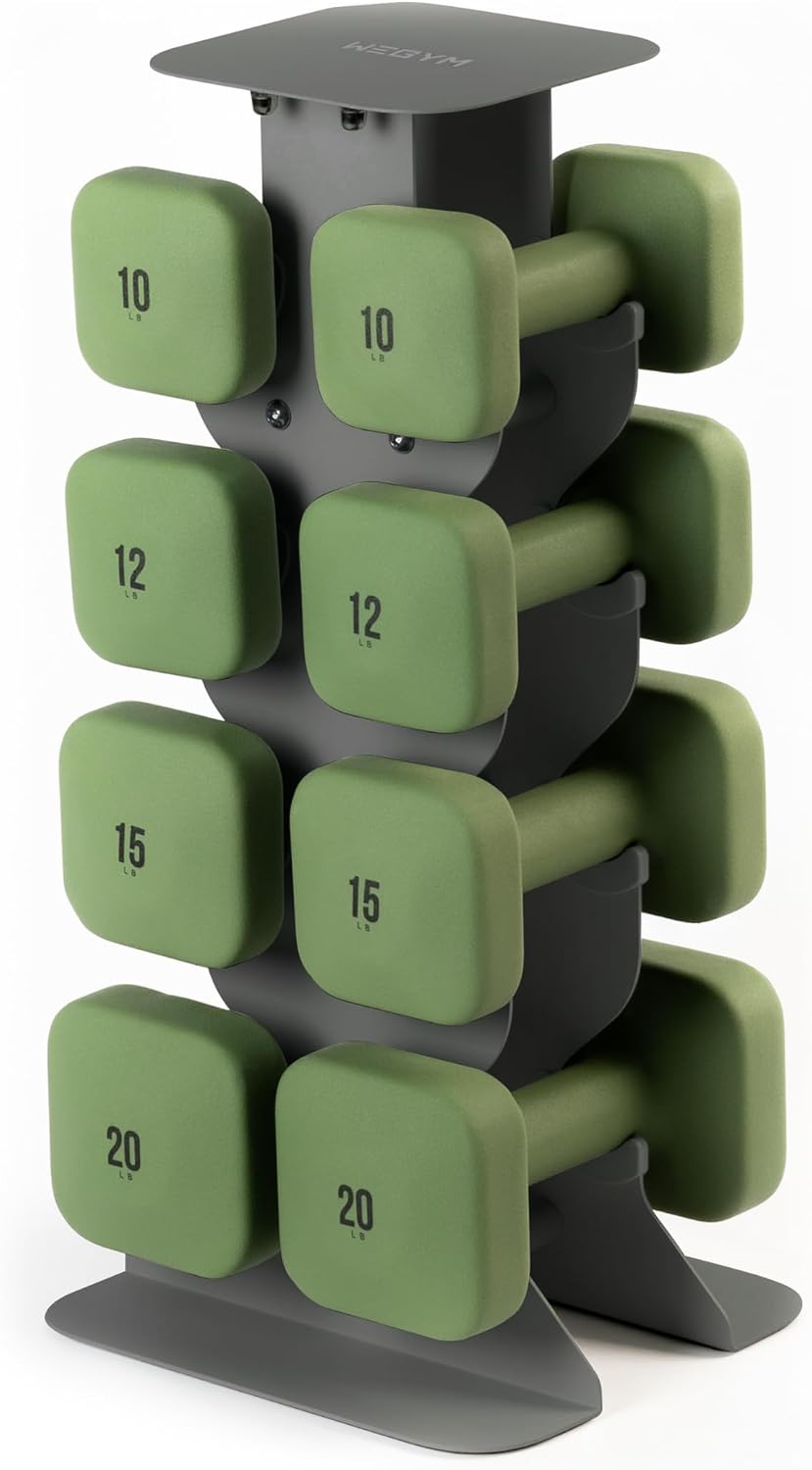 WeGym SafeGrip Square Dumbbells with Anti Slip Handles, Aesthetic Free Weights for Home Workouts, Stable Design Prevents Rolling during Floor Exercises - Set