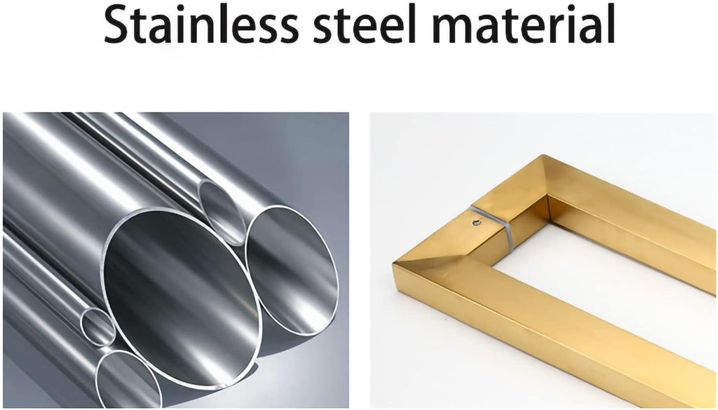Solid Standoffs Heavy Duty Commercial Grade-304 Stainless Steel Push Pull Modern Door Handle,for Barn Door Pull Handle,Glass Pulls,Easy to Install (Colour: Black,Size: 800 x 762 mm)