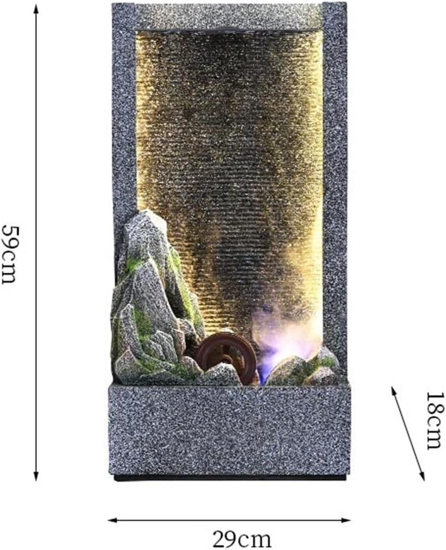 Tabletop Fountain Waterfall Fountain for Indoors or Outdoors with LED Light Accents for Home and Office Decoration Desktop Fountains