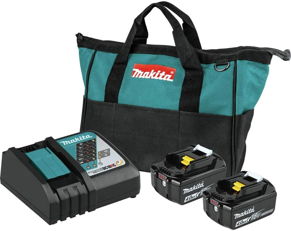 Makita BL1840BDC2 18V LXT® Lithium-Ion Battery and Rapid Optimum Charger Starter Pack (4.0Ah)