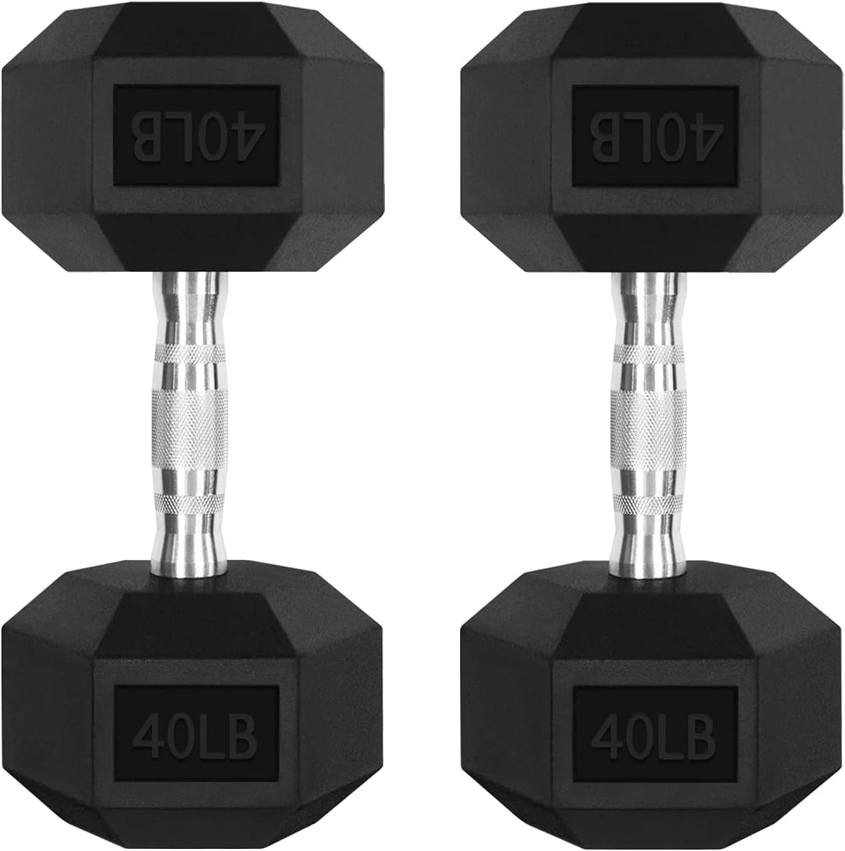 RitFit Rubber Coated Hex Dumbbell Set with Rack, 5-780LB for Home Gym Strength Training, Anti-Slip Knurled Handle, Hexagon Anti-Roll, Heavy-Duty Storage Rack