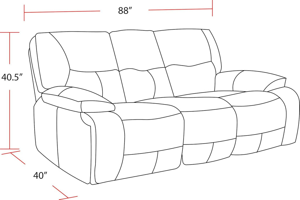 Pemberly Row Haze Power Reclining Sofa Set, Upholstered High-Performance Fabric, Wall-Hugger Design, USB Charger, Wide Armrests, Includes Sofa, Loveseat, Recliner, Living Room Furniture, 1080 lbs