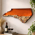 NEONSİGN North Carolina State Map Wine Cork Holder, Metal Wall Decor for Wine Lovers, Rustic Bar or Kitchen Display, Decorative Cork Storage Shaped Like North Carolina (Brown Patina, 18 inch)