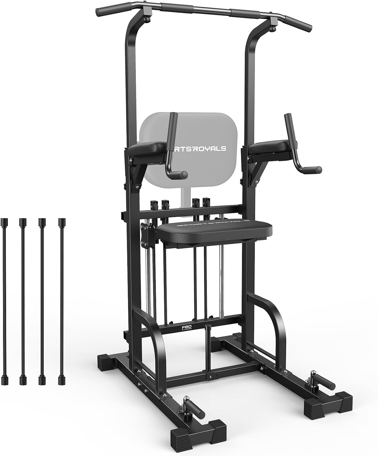 Sportsroyals Power Tower Pull Up Bar Station, 450LBS Stable Pull Up Dip Station for Home Gym Strength Training Equipment | FED Fitness