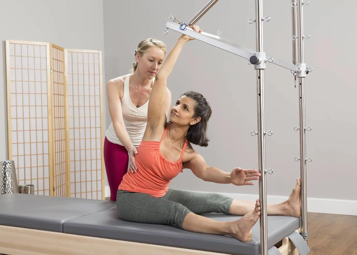 Balanced Body Studio Pilates Reformer with Sitting Exercise Box, Pilates Machine for Studio or at-Home Gym Equipment, Exercise Equipment for Fitness and Well-Being