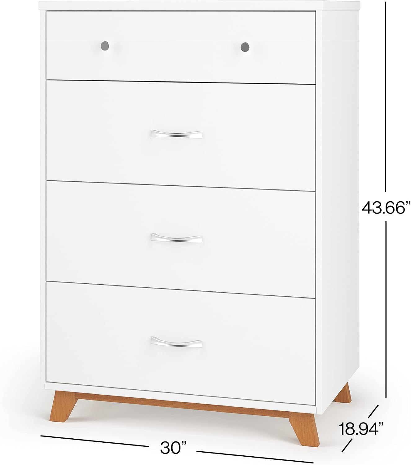 Child Craft SOHO Crib, 3-Drawer Dresser Nursery Set, Chest, 3-Piece, Includes 4-in-1 Convertible Crib, Dresser, Chest (White/Natural)