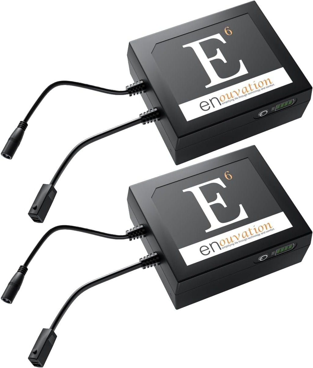 Enouvation E6 Cordless High-Capacity Power Pack, 6000mAh Rechargeable Battery for Motion Recliners, Lift Chairs, Sofas, and Sectionals (Pack of 2)