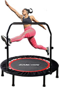 Kanchimi 40' 48' Folding Mini Fitness Indoor Exercise Workout Rebounder Trampoline with Handle, Max Load 330lbs
