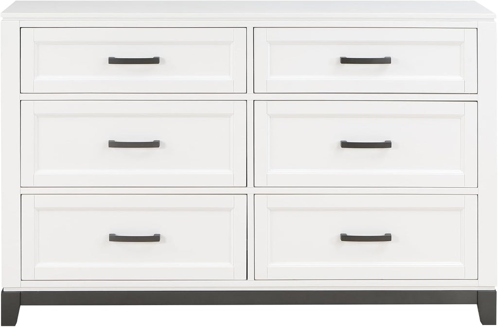 Transitional Bedroom Full Size 4-Pieces Set Platform Bed Footboard Drawers White Finish Furniture