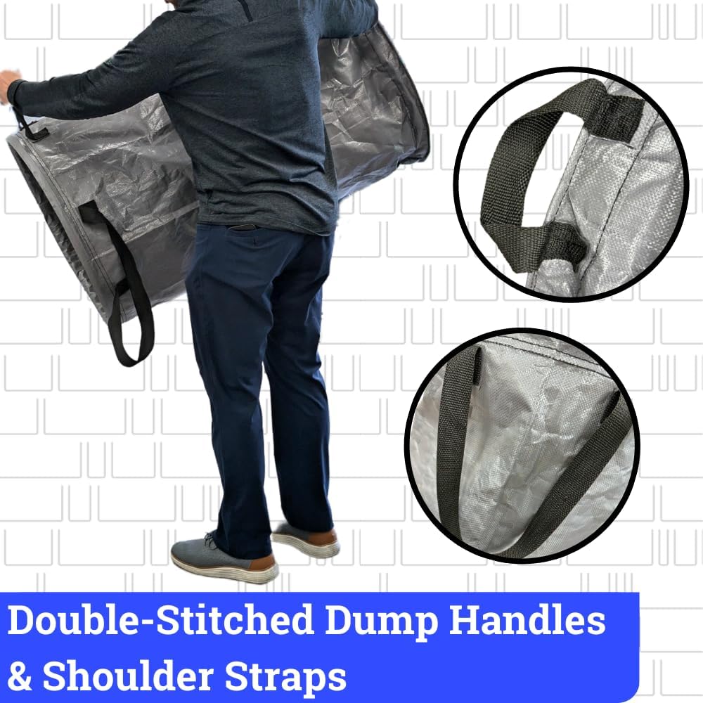 DURASACK Heavy Duty Valet Trash Bag Janitorial Commericial Cleaning Stand-Up Collapsible Trash Pickup Bag, 80-Gallon Capacity, Pack of 5