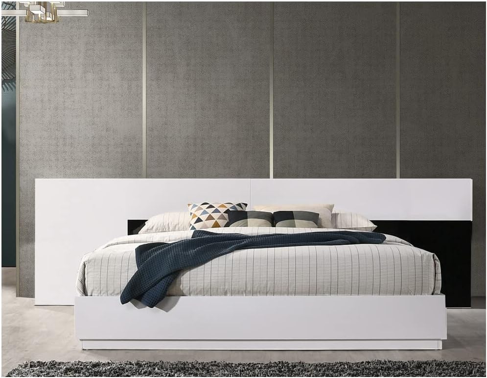 Best Master Bahamas Poplar Wood California King Platform Bed in Black/White