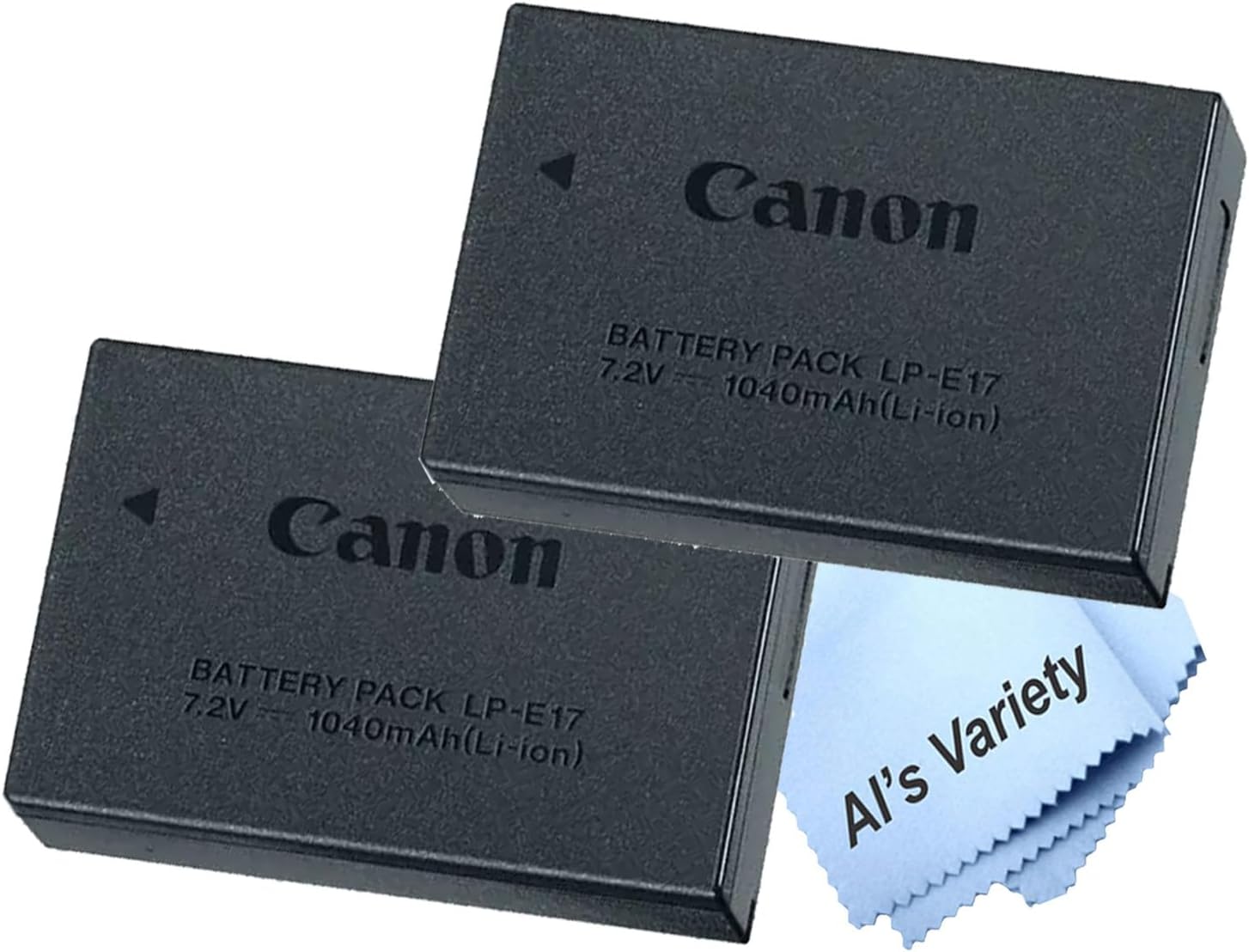 2-Pack Canon LP-E17 Lithium-Ion Battery Pack for EOS & Mirrorless Cameras including S 77D, M3, R50, R100, M5, R8, M6 Mark II, R10, RP, Rebel T8i, T7i, T6i, SL3, SL2 (Bulk Packaging)