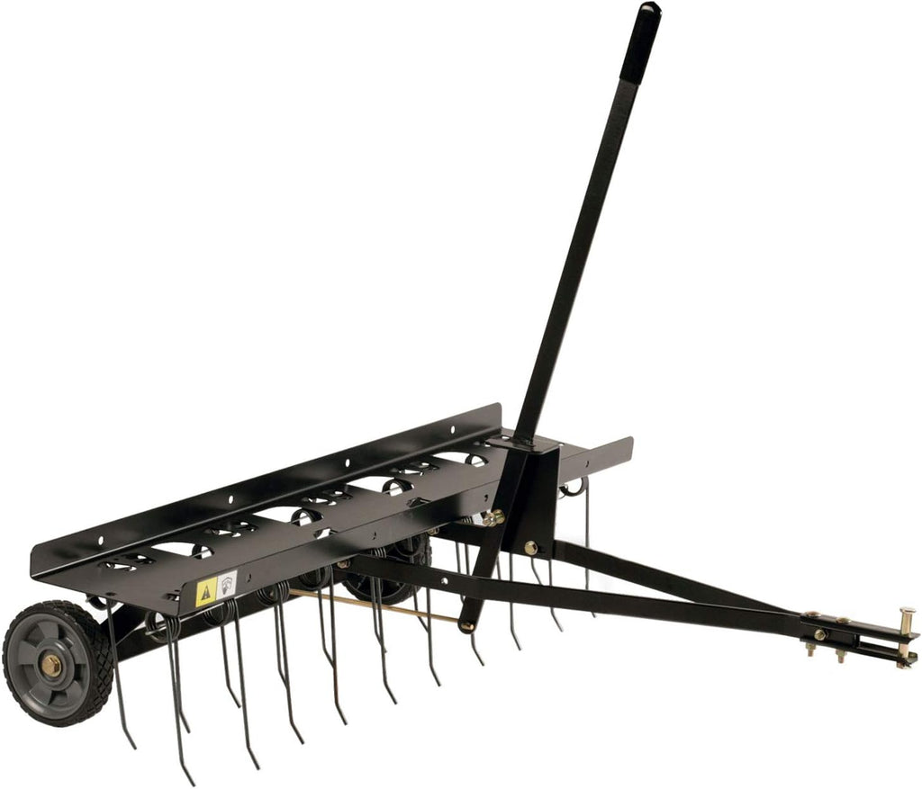 Brinly DT-402BH-A Tow Behind Dethatcher with Transport Mode, 40', Matte Black