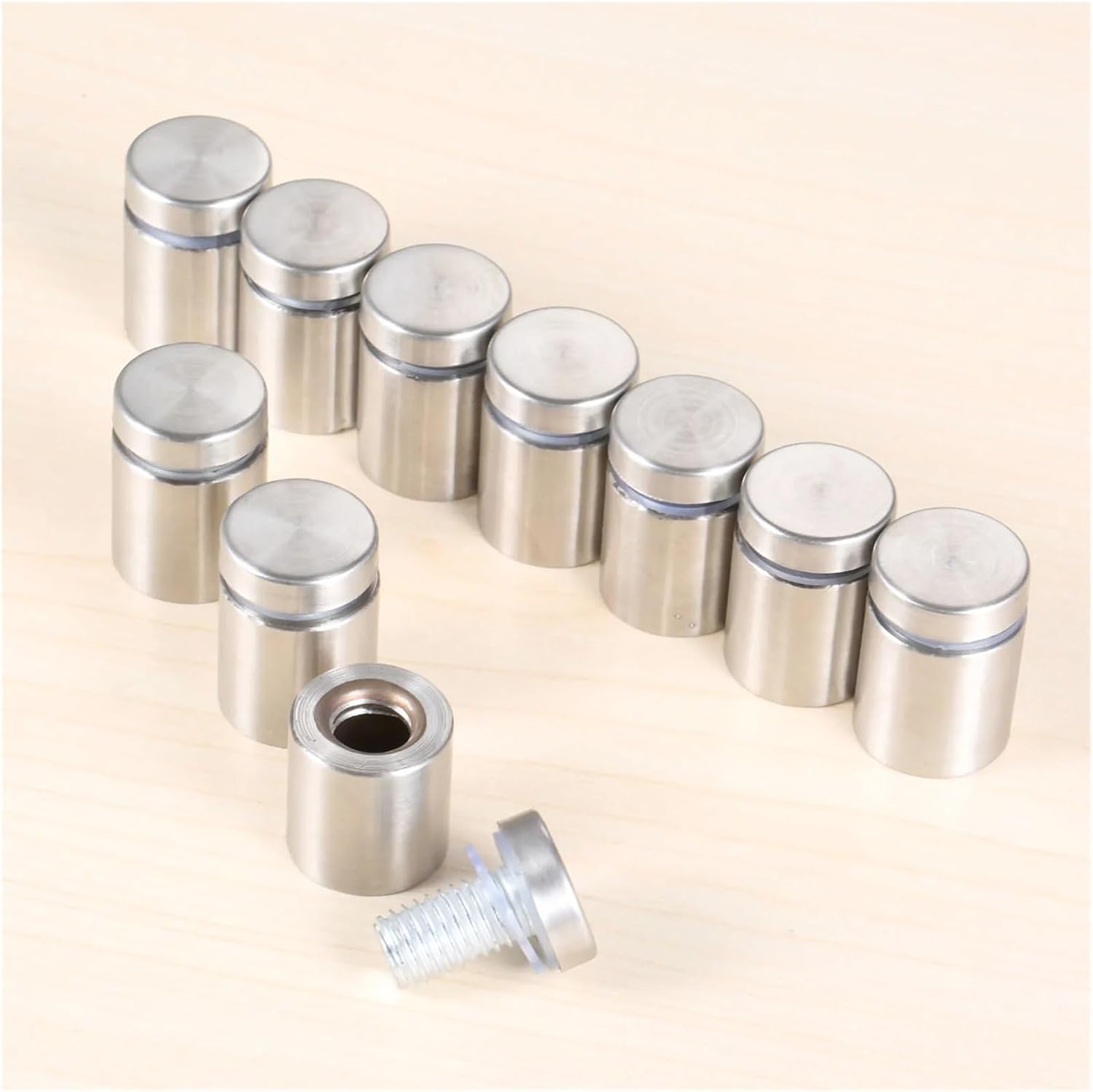 Standoff Fixings， 20Pcs Standoff Fixings,Stainless Steel Advertising Sign Standoff Screws Bolts Holder Advertisement Nails Mounts Screws 19x25mm