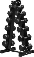 RitFit Rubber Coated Hex Dumbbell Set with Rack, 5-780LB for Home Gym Strength Training, Anti-Slip Knurled Handle, Hexagon Anti-Roll, Heavy-Duty Storage Rack