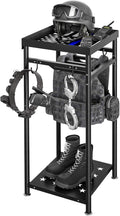 Freestanding Police Gear Stand with Hooks, Heavy Duty Metal Hanger for Body Armor, Duty Belt, Vest & Uniform Storage, Black Tactical Gear Rack Fits Law Enforcement, Security, Academy Graduation Gift