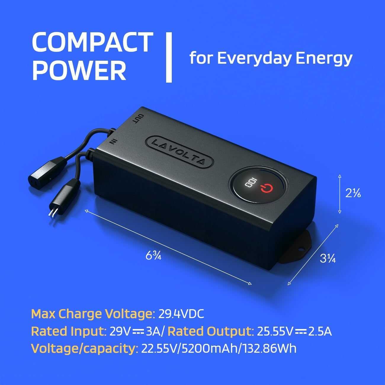 Lavolta Battery Pack for Reclining Furniture - 5200 mAh Rechargeable Recliner Battery Pack - Universal 2-Pin Power Supply for Electric Recliners, Recliner Chair, Couch, Sofa