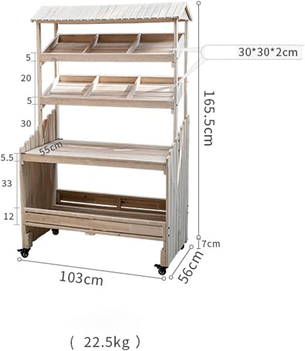 Potting Bench with Storage Wooden Garden Table Work Station Movable Wheels Open Shelf Lower Storage Outdoor Patio Workstation