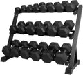 RitFit Rubber Coated Hex Dumbbell Set with Rack, 5-780LB for Home Gym Strength Training, Anti-Slip Knurled Handle, Hexagon Anti-Roll, Heavy-Duty Storage Rack