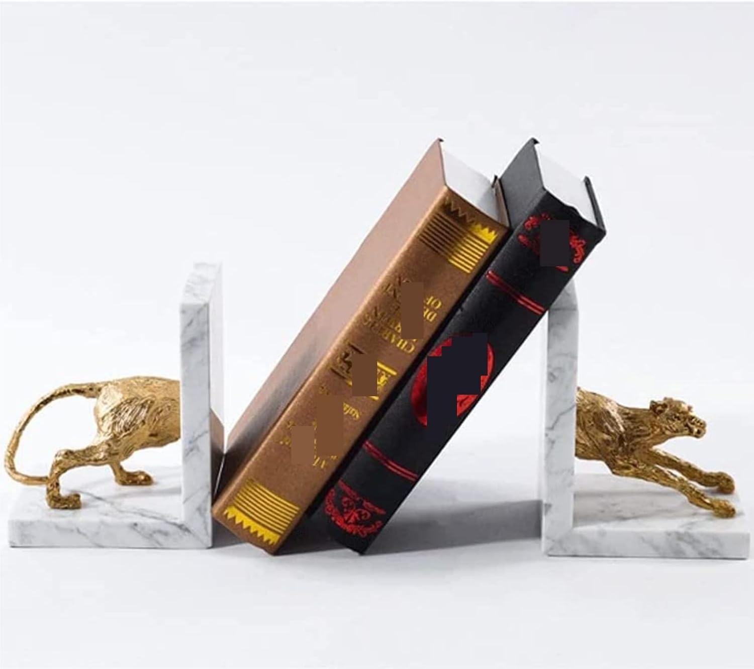 Bookends Creative Literary Book Ends Classic Bookends Personalized Bookend Modern Light Luxury Marble Office Decoration Reading Bookshelf Decor