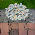 Outdoor Cast Iron Flower Stand, Heavy Duty Cast Iron Potted Plant Stand,Garden Potting Bench Table,Round Potted Plant Stand Rack,Decorative Flower Pot Holder,for Home Garden,Green,Large