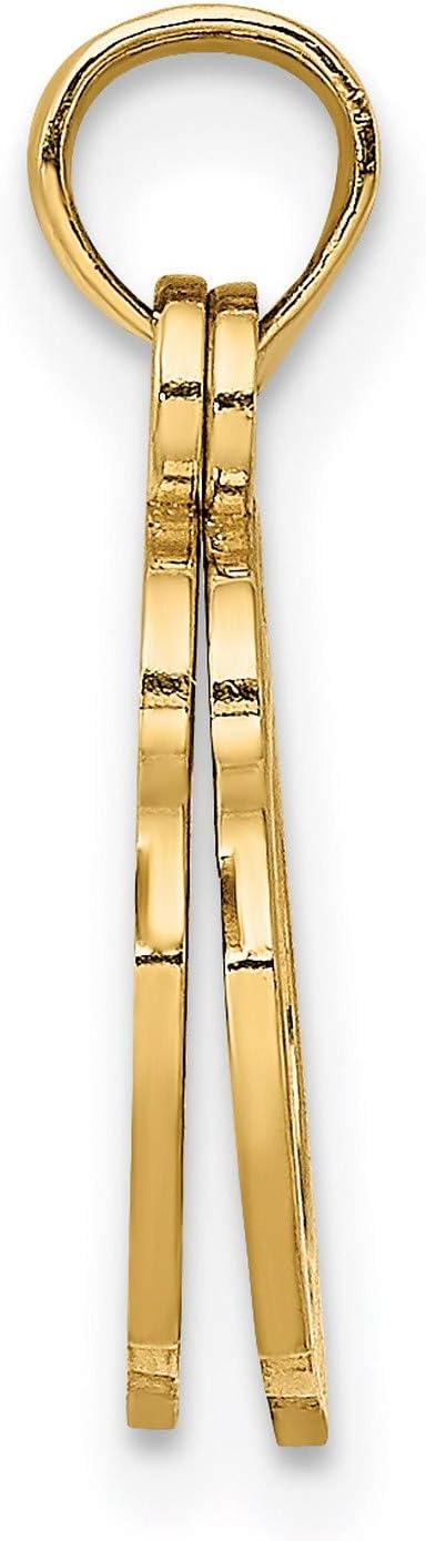 14k Yellow Gold 2-Piece Handcuffs Charm, Law Enforcement Pendant | 12 x 11 mm charm, polished moveable 2-piece design, open back profile, 5 x 4.5 mm bail