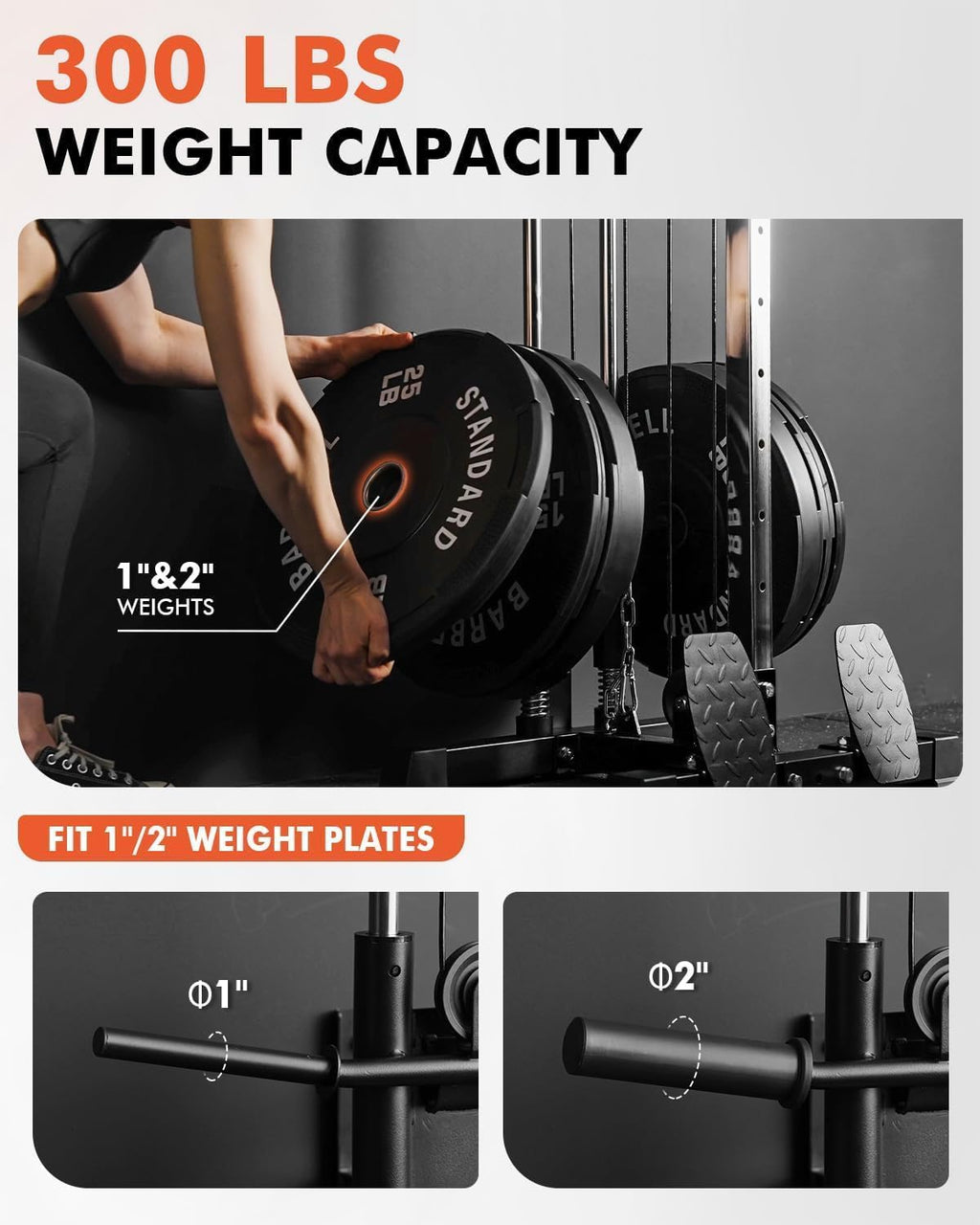 Mikolo Wall Mount Cable Station, Cable Crossover Machine with Dual Pulley System and 19 Adjustable Positions for Home Gym Fitness Equipment