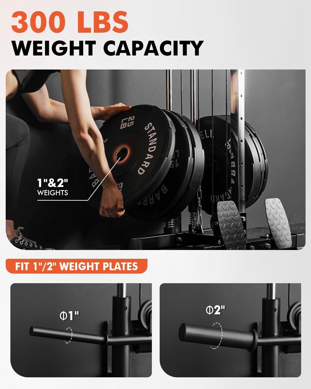 Mikolo Wall Mount Cable Station, Cable Crossover Machine with Dual Pulley System and 19 Adjustable Positions for Home Gym Fitness Equipment